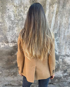 Blazer Jacket Beige Women's Single-Button Lapel Coat – Office, Casual, Autumn Layering, Gift