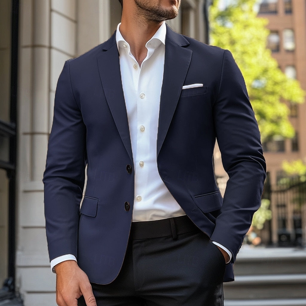 Blazer Jacket Men's Tan Single Breasted Notch Lapel Standard Fit – Office, Formal, Casual, Gift