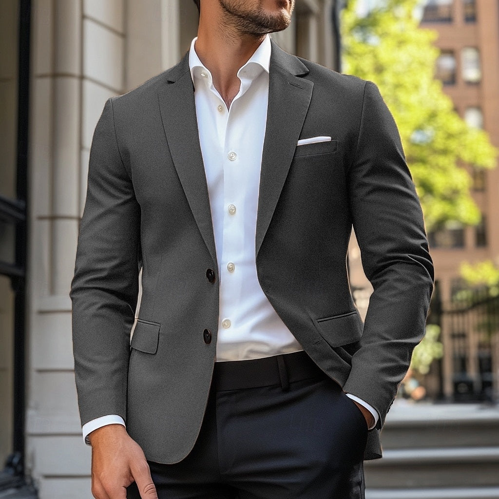 Blazer Jacket Men's Tan Single Breasted Notch Lapel Standard Fit – Office, Formal, Casual, Gift