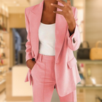 Blazer Trouser Suit Set Black Women's 2-Piece Long Sleeve – Office, Formal, Business, Gift