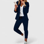 Blazer & Trousers Set Black Women's Two-Piece – Office, Casual, Holiday, Gift · Werune