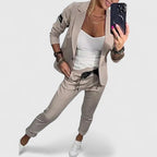 Blazer & Trousers Set Black Women's Two-Piece – Office, Casual, Holiday, Gift · Werune