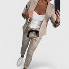 Blazer & Trousers Set Black Women's Two-Piece – Office, Casual, Holiday, Gift · Werune