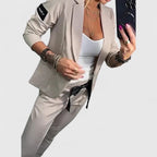Blazer & Trousers Set Black Women's Two-Piece – Office, Casual, Holiday, Gift · Werune