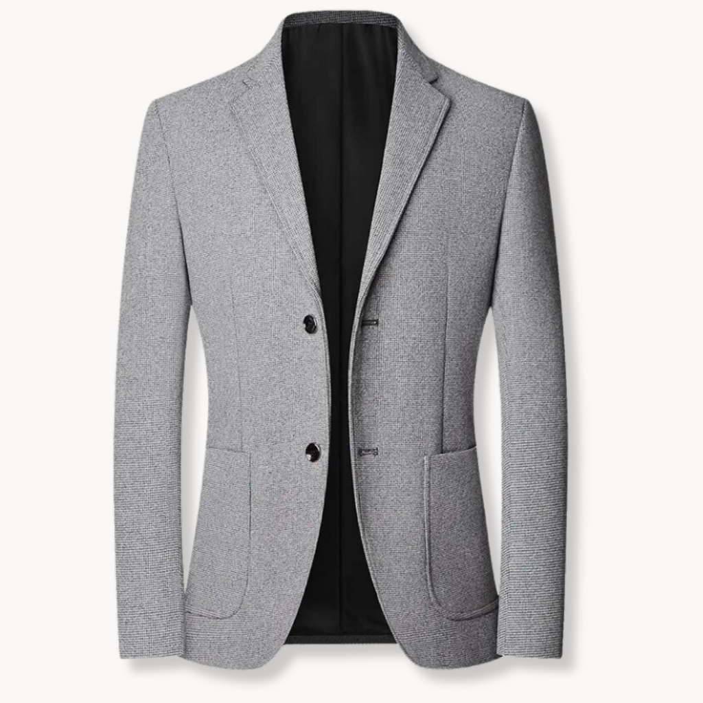 Blazer Tweed Two-Button Notch Lapel Men's Brown Tailored Jacket – Office, Casual, Smart Occasion Wear