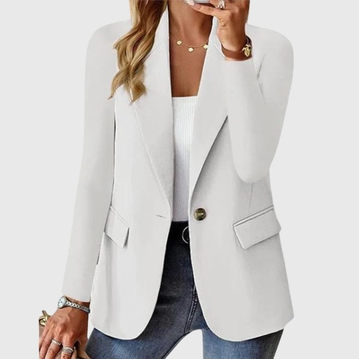 Blazer Women's Red Single-Button Lapel Jacket – Office, Work, Holiday, Gift · Werune