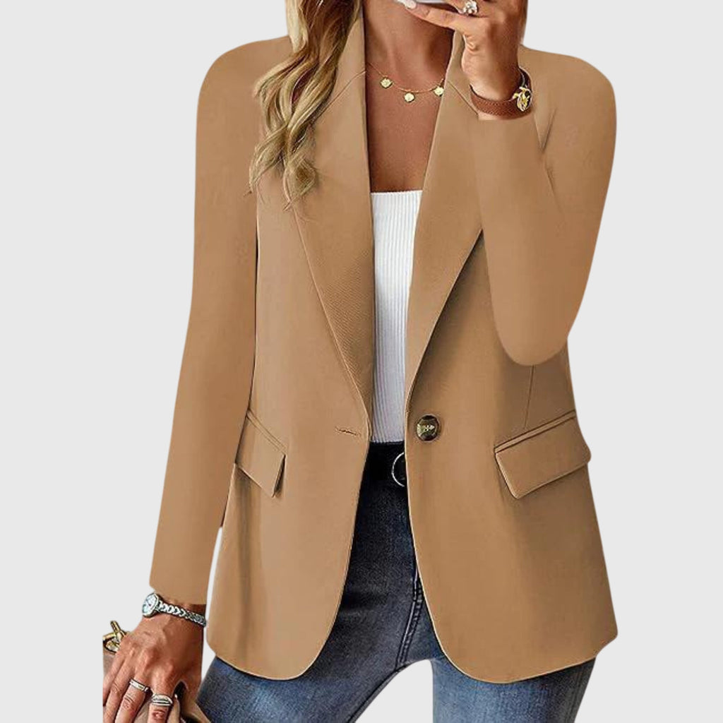 Blazer Women's Red Single-Button Lapel Jacket – Office, Work, Holiday, Gift · Werune