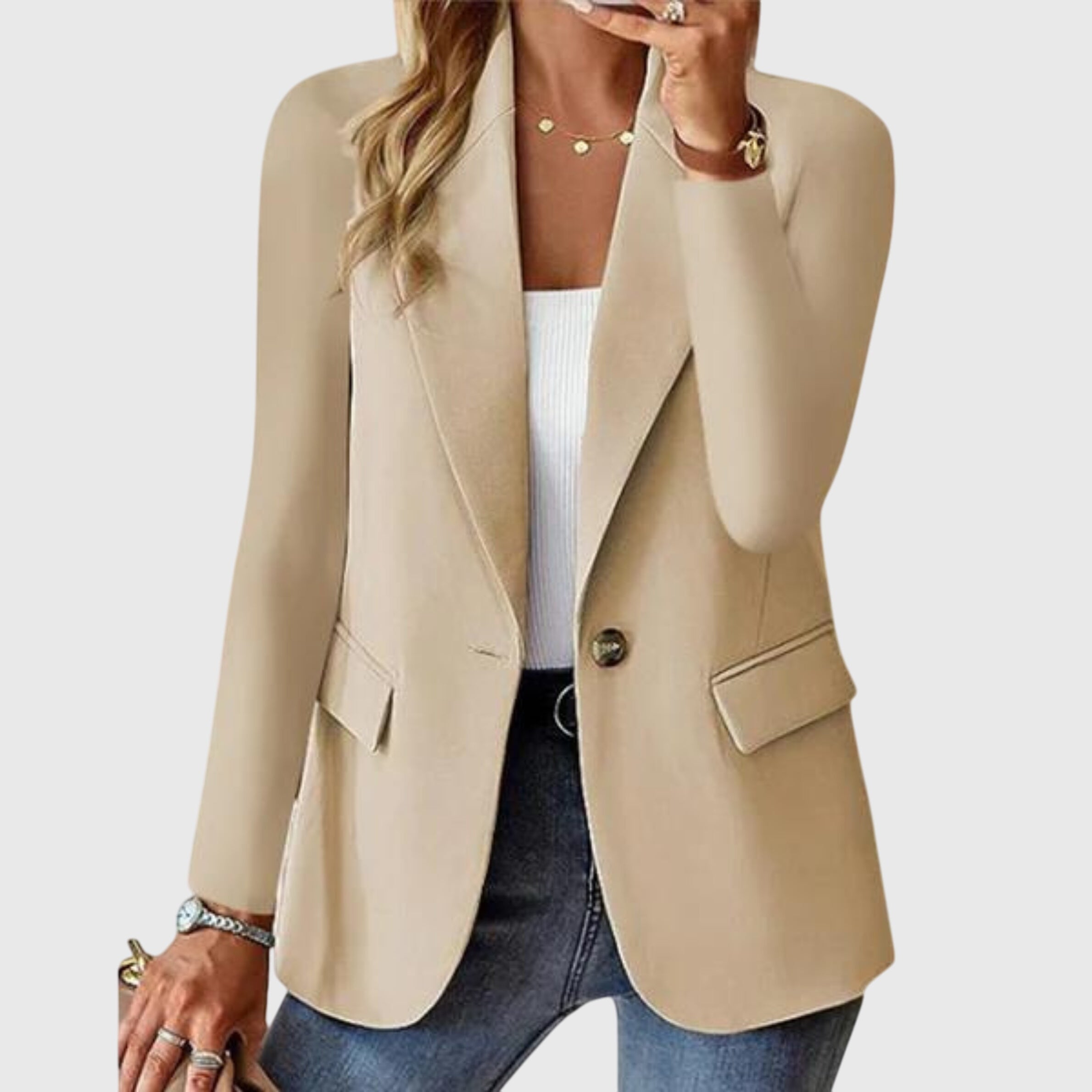 Blazer Women's Red Single-Button Lapel Jacket – Office, Work, Holiday, Gift · Werune