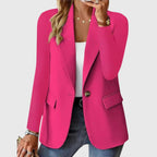 Blazer Women's Red Single-Button Lapel Jacket – Office, Work, Holiday, Gift · Werune