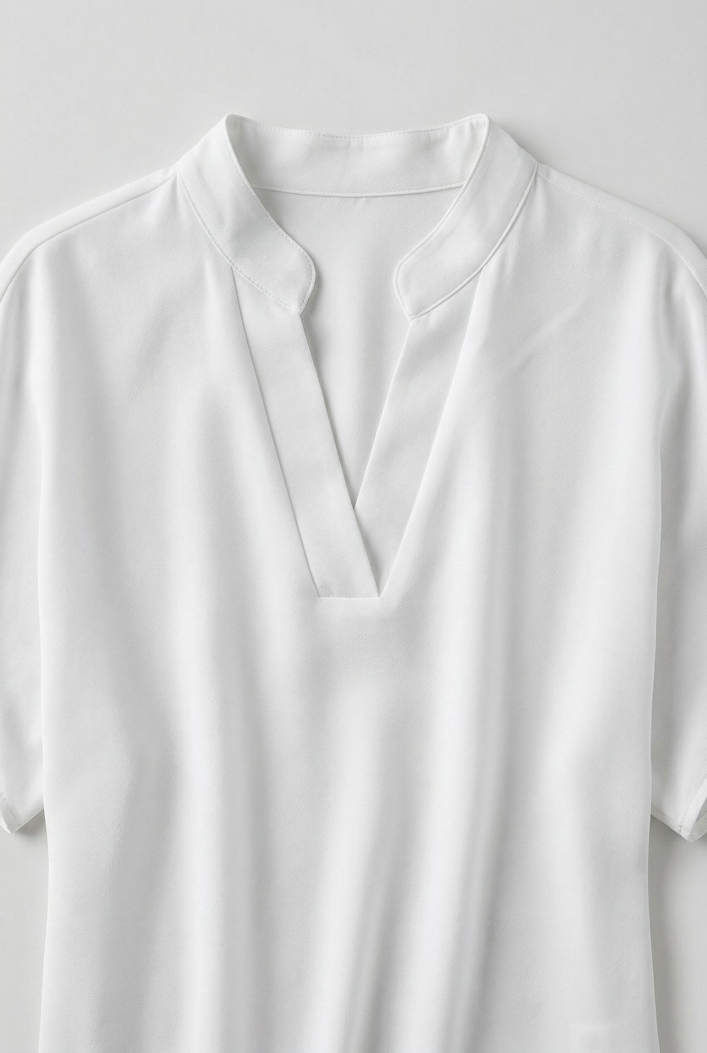 Blouse V-Neck Short Sleeve White Women's – Office, Casual, Everyday Wear, Smart Workwear Top