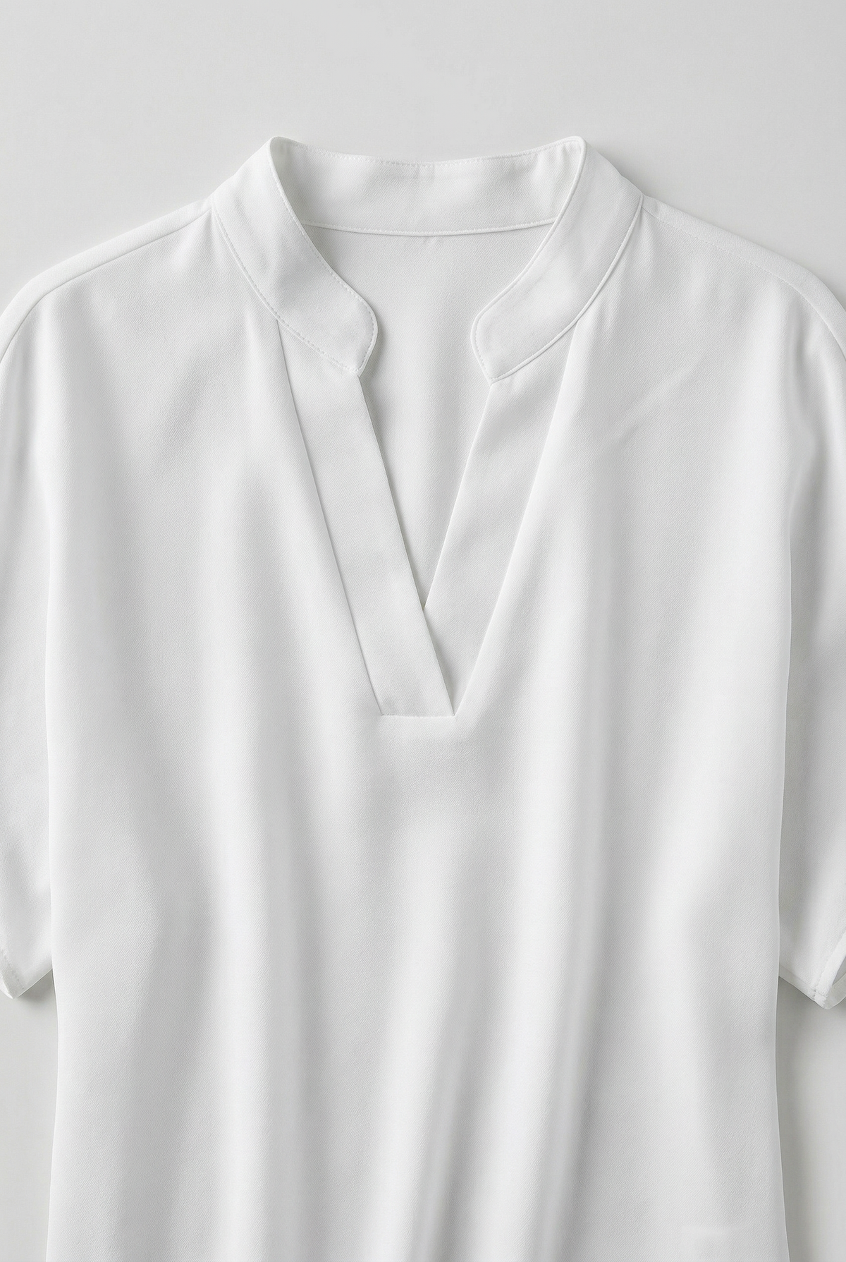 Blouse V-Neck Short Sleeve White Women's – Office, Casual, Everyday Wear, Smart Workwear Top