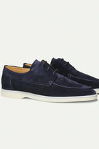 Boat Shoes Suede Navy Lace-Up Men's – Casual, Office, Holiday, Gift · Werune