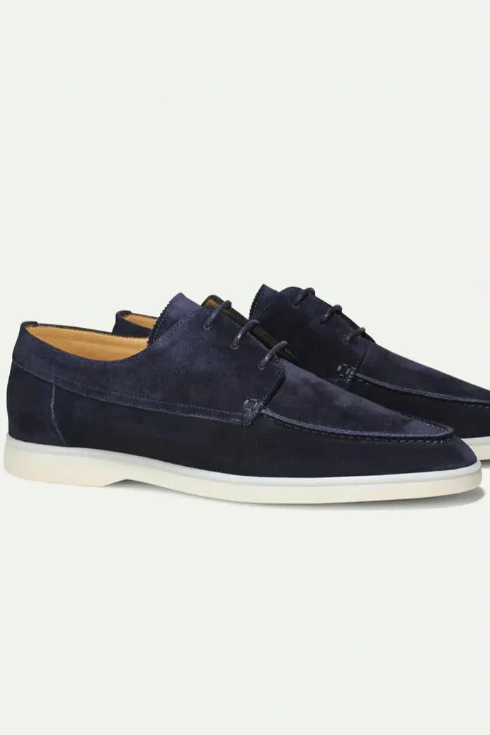 Boat Shoes Suede Navy Lace-Up Men's – Casual, Office, Holiday, Gift · Werune