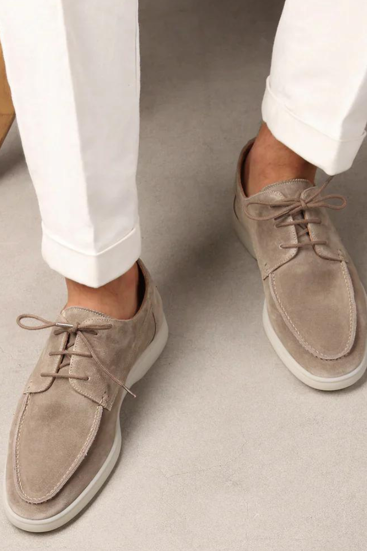 Boat Shoes Suede Navy Lace-Up Men's – Casual, Office, Holiday, Gift · Werune