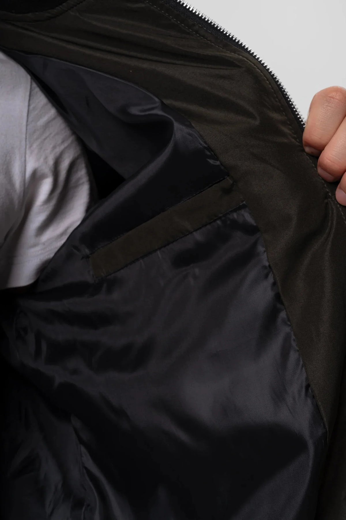Bomber Jacket Black Men's Zip-Up with Sleeve Pocket – Casual, Office, Holiday, Gift