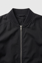 Bomber Jacket Black Men's Zip-Up with Sleeve Pocket – Casual, Office, Holiday, Gift