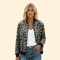 Bomber Jacket Leopard Print Women's Zip-Up – Casual, Holiday, Office, Gift · Werune