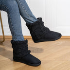 Bootie Slippers Knit-Cuff Faux Suede Fleece-Lined Women's – Home, Cosy Indoor, Winter, Gift