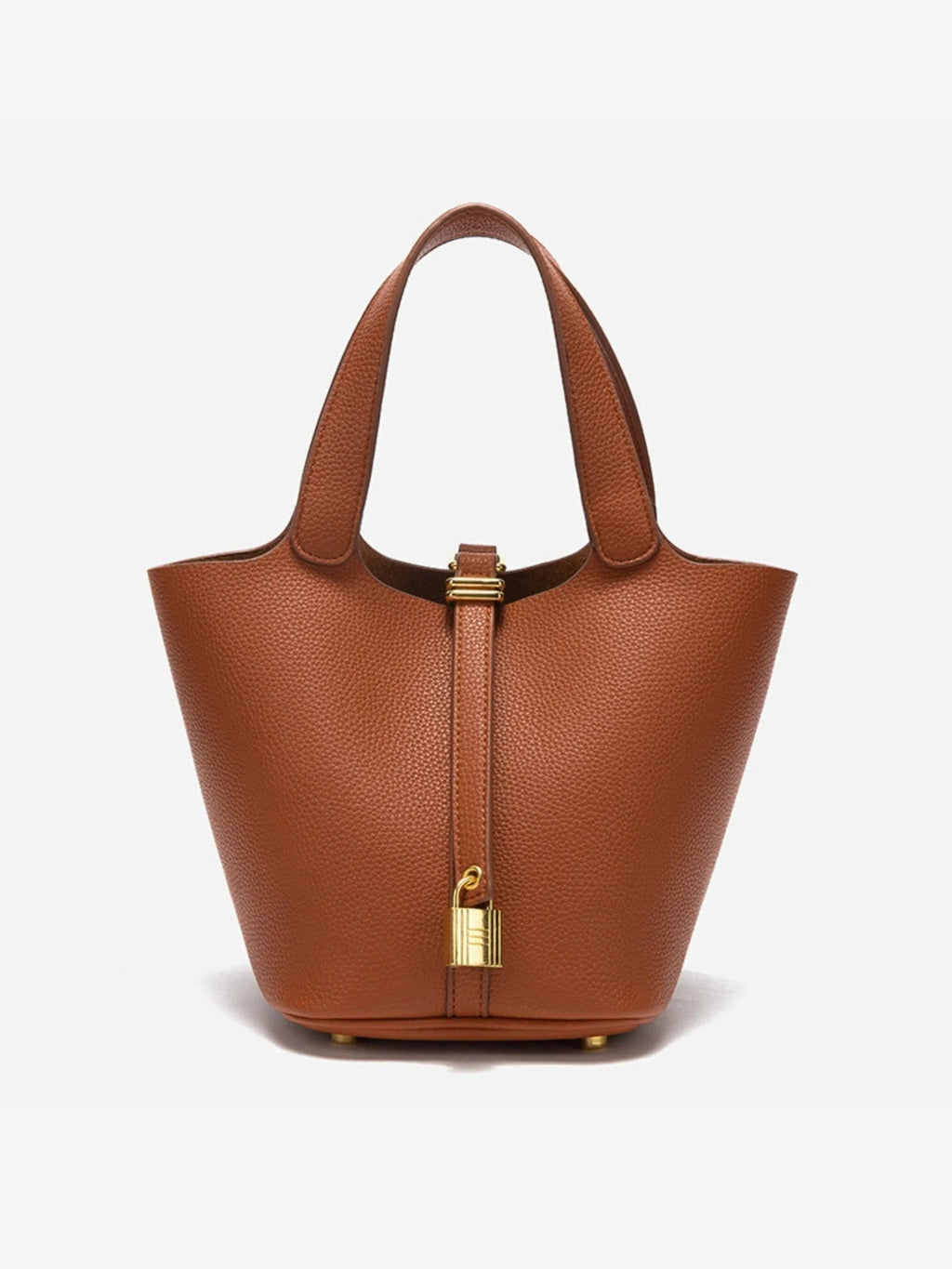 Bucket Bag Leather Black Women's with Padlock – Casual, Office, Gift, Everyday Handbag
