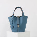 Bucket Bag Leather Black Women's with Padlock – Casual, Office, Gift, Everyday Handbag
