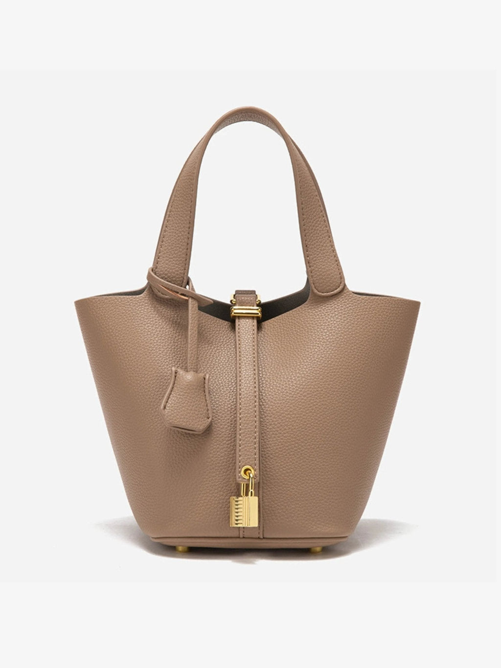 Bucket Bag Leather Black Women's with Padlock – Casual, Office, Gift, Everyday Handbag