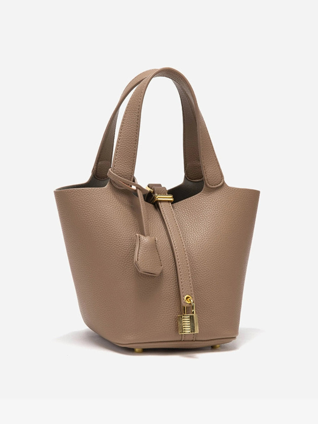 Bucket Bag Leather Black Women's with Padlock – Casual, Office, Gift, Everyday Handbag