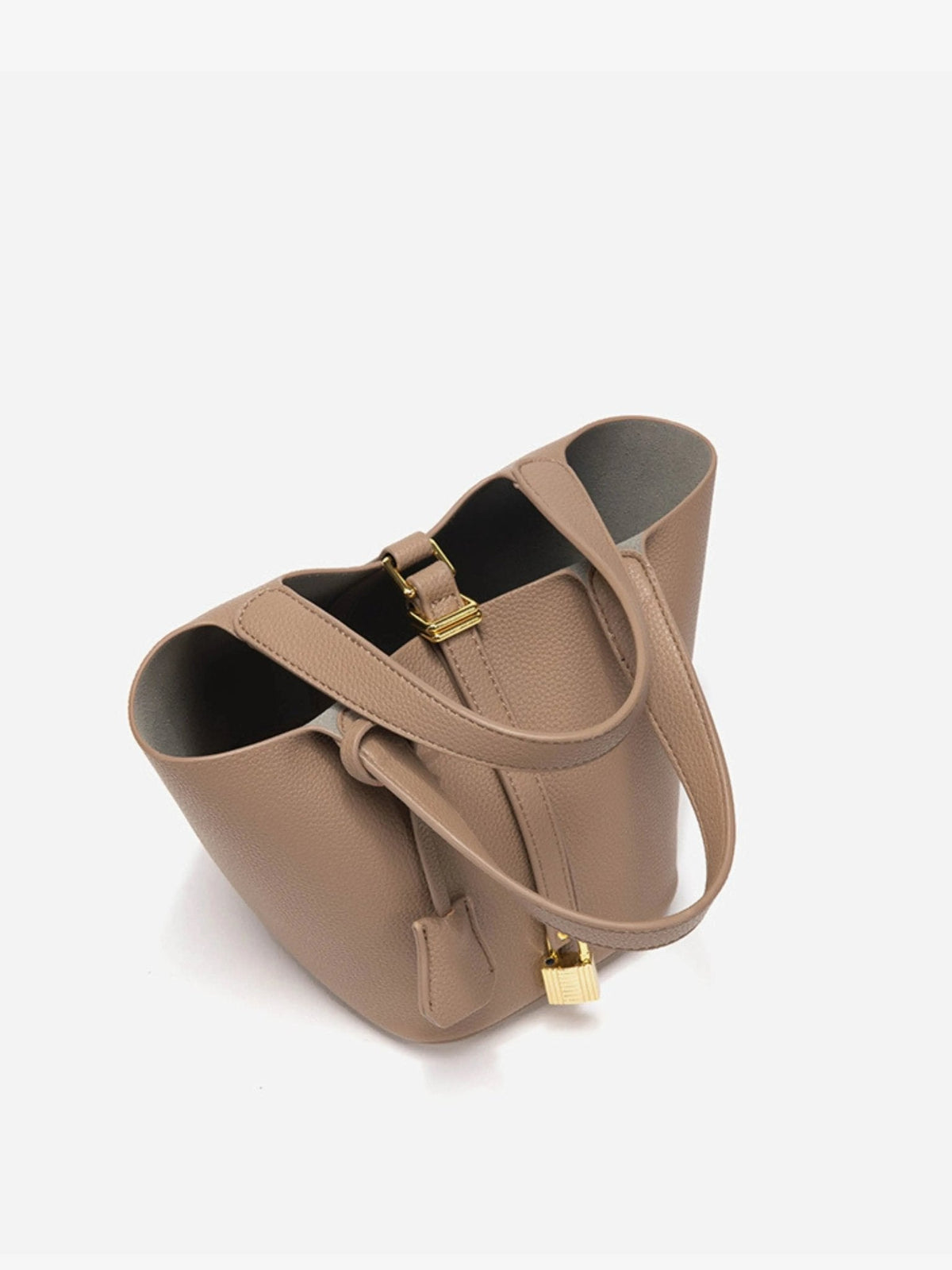 Bucket Bag Leather Black Women's with Padlock – Casual, Office, Gift, Everyday Handbag