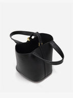 Bucket Bag Leather Black Women's with Padlock – Casual, Office, Gift, Everyday Handbag