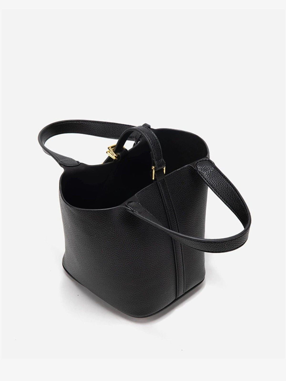 Bucket Bag Leather Black Women's with Padlock – Casual, Office, Gift, Everyday Handbag