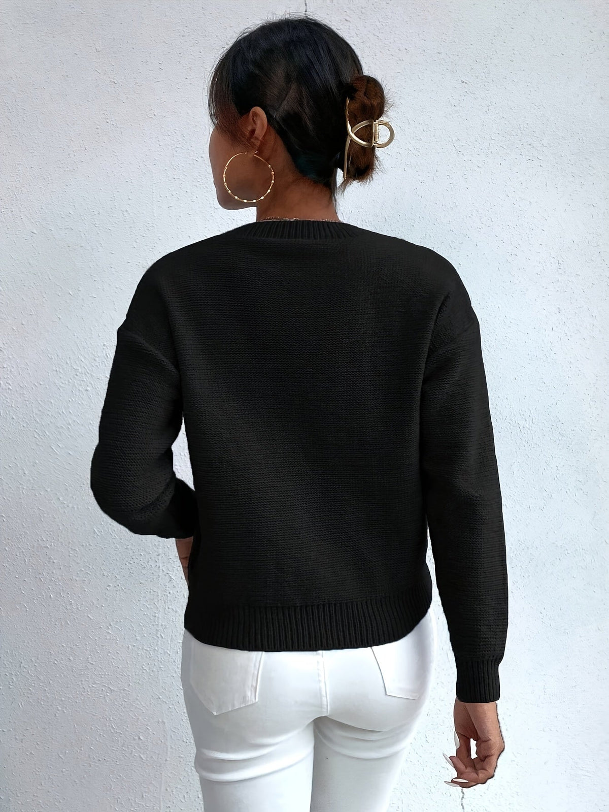 Cable Knit Jumper Pink Long Sleeve Women's Chunky Pullover – Casual, Office · Werune