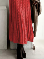 Cable-Knit Maxi Dress Long Sleeve Women's – Casual, Office, Holiday, Winter Layering