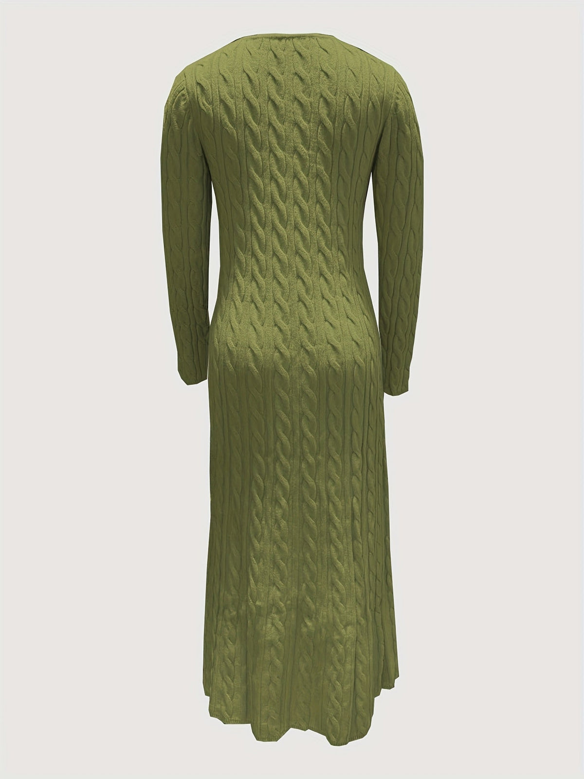 Cable-Knit Maxi Dress Long Sleeve Women's – Casual, Office, Holiday, Winter Layering