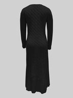 Cable-Knit Maxi Dress Long Sleeve Women's – Casual, Office, Holiday, Winter Layering