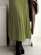 Cable-Knit Maxi Dress Long Sleeve Women's – Casual, Office, Holiday, Winter Layering
