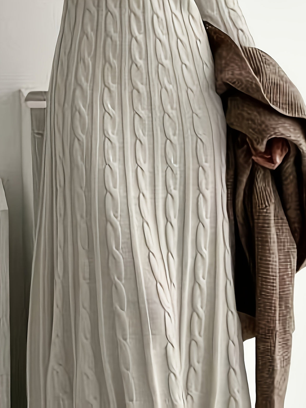 Cable-Knit Maxi Dress Long Sleeve Women's – Casual, Office, Holiday, Winter Layering
