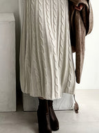 Cable-Knit Maxi Dress Long Sleeve Women's – Casual, Office, Holiday, Winter Layering