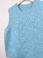 Cable Knit Sweater Vest Women's Sleeveless Crew Neck Jumper Tank – Casual, Office, Layering, Gift