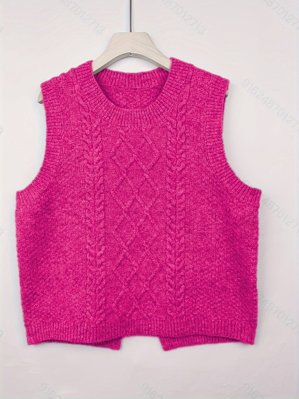 Cable Knit Sweater Vest Women's Sleeveless Crew Neck Jumper Tank – Casual, Office, Layering, Gift