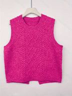 Cable Knit Sweater Vest Women's Sleeveless Crew Neck Jumper Tank – Casual, Office, Layering, Gift