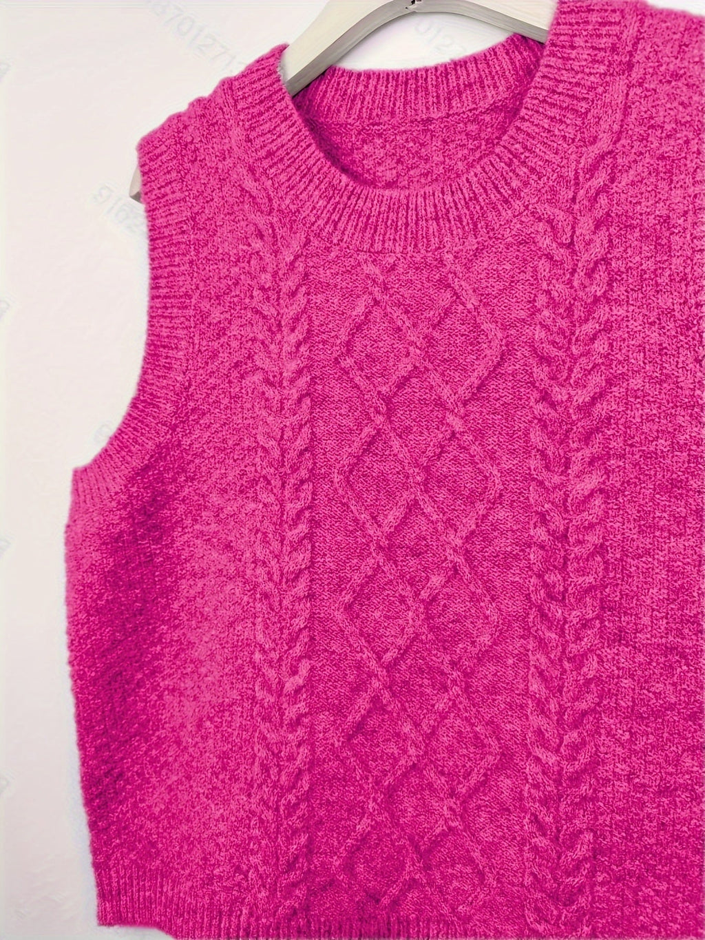 Cable Knit Sweater Vest Women's Sleeveless Crew Neck Jumper Tank – Casual, Office, Layering, Gift