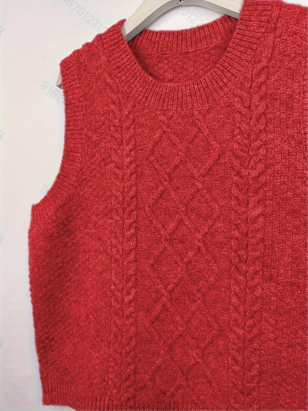 Cable Knit Sweater Vest Women's Sleeveless Crew Neck Jumper Tank – Casual, Office, Layering, Gift