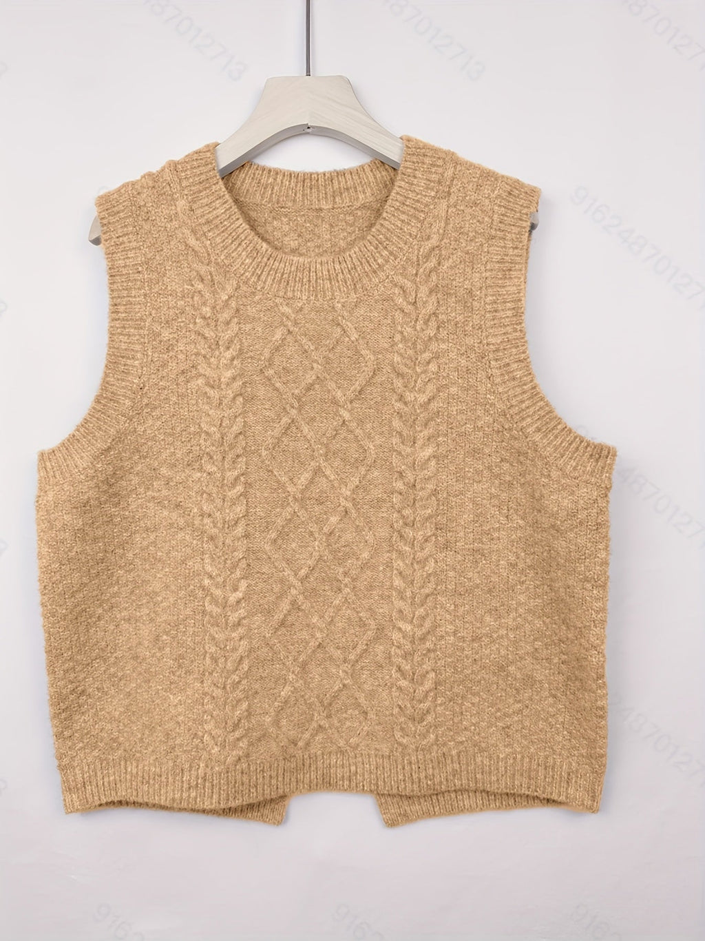 Cable Knit Sweater Vest Women's Sleeveless Crew Neck Jumper Tank – Casual, Office, Layering, Gift