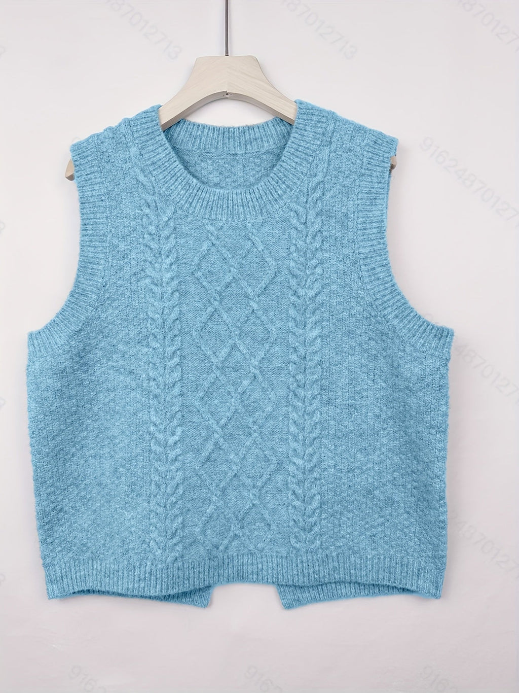 Cable Knit Sweater Vest Women's Sleeveless Crew Neck Jumper Tank – Casual, Office, Layering, Gift