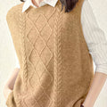 Cable Knit Sweater Vest Women's Sleeveless Crew Neck Jumper Tank – Casual, Office, Layering, Gift