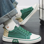 Canvas Sneakers Men's Blue Low-Top Lace-Up Trainers – Casual, Everyday Wear, Gift