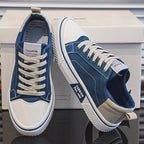 Canvas Sneakers Men's Blue Low-Top Lace-Up Trainers – Casual, Everyday Wear, Gift