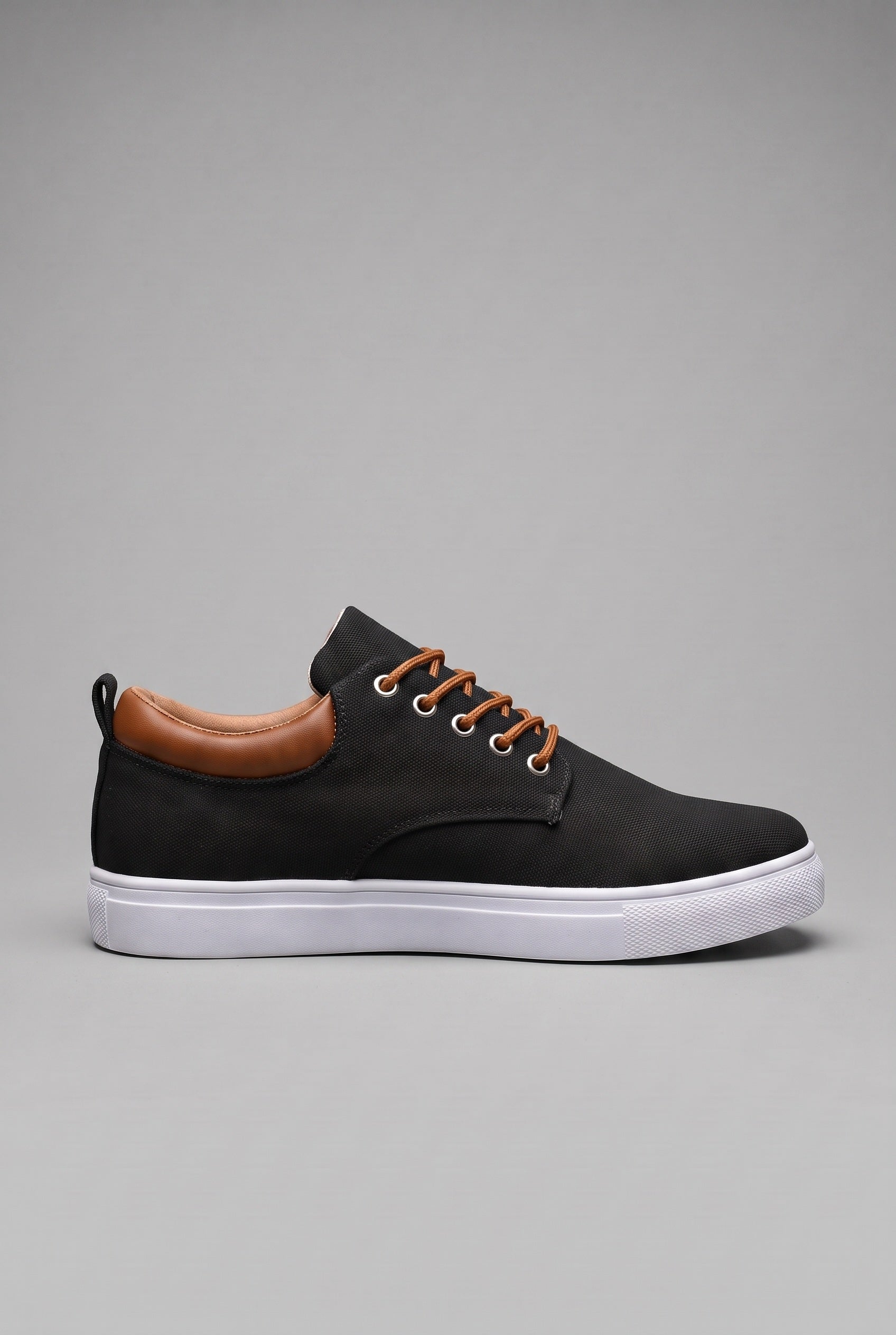 Canvas Trainers Men's Tan Lace-Up White Sole Low-Top Sneakers – Casual, Everyday Comfort