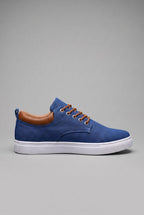 Canvas Trainers Men's Tan Lace-Up White Sole Low-Top Sneakers – Casual, Everyday Comfort
