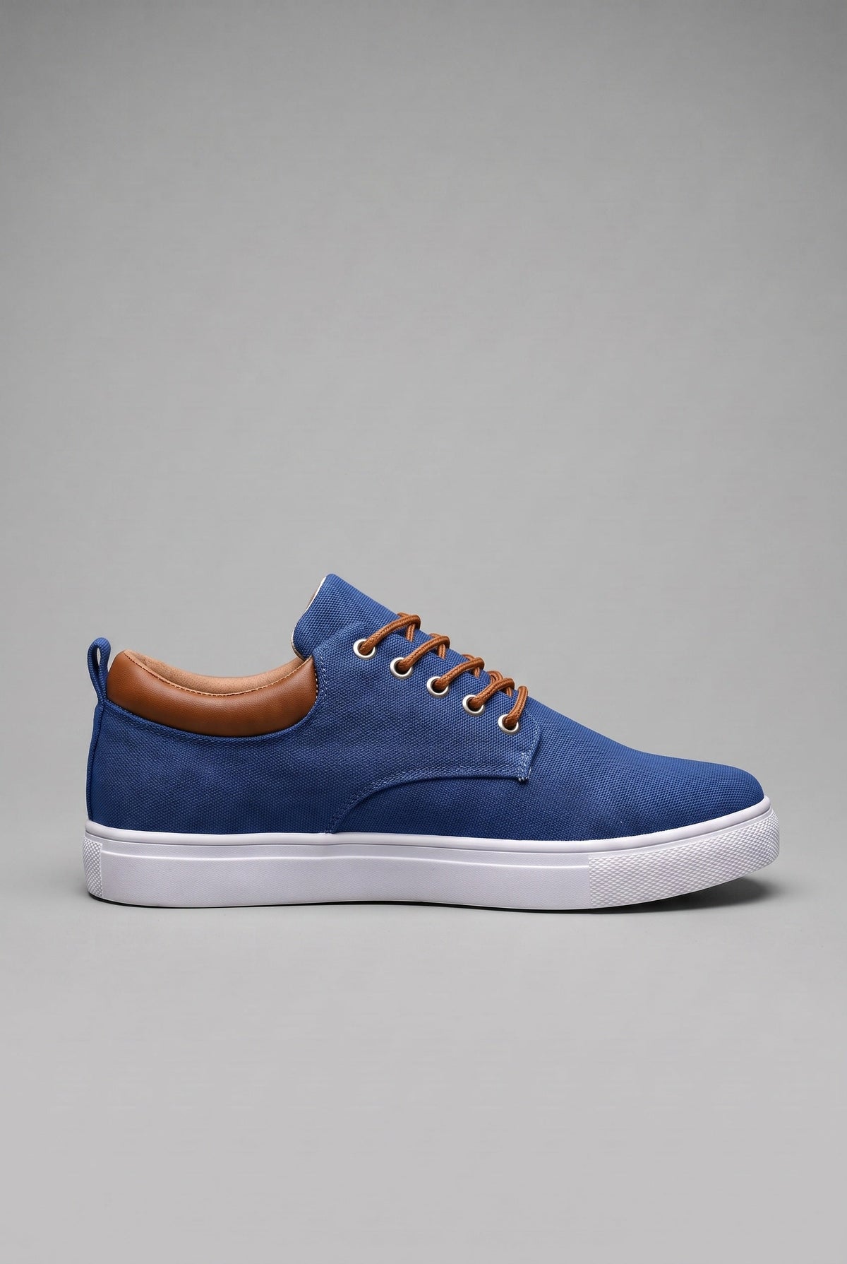 Canvas Trainers Men's Tan Lace-Up White Sole Low-Top Sneakers – Casual, Everyday Comfort