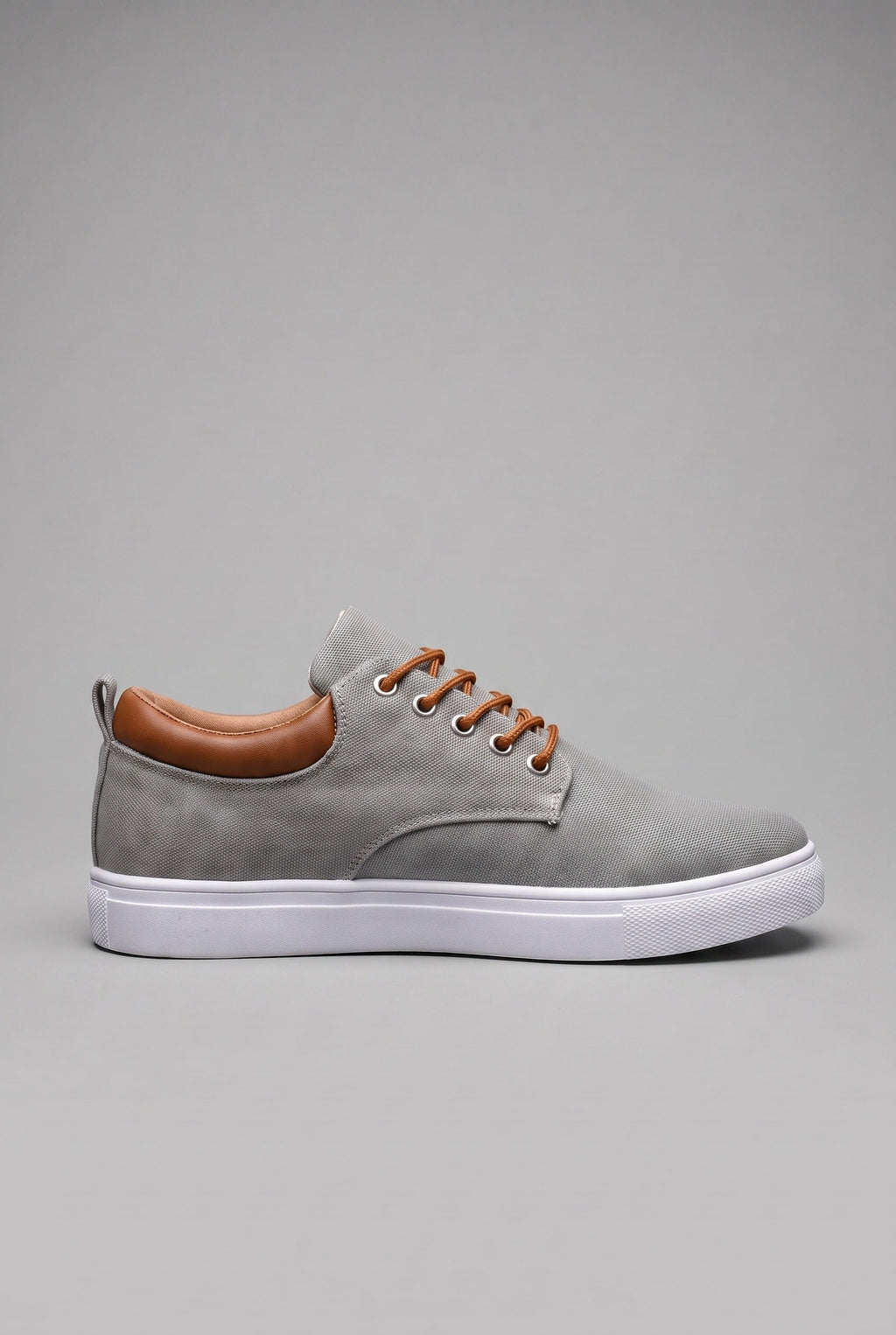 Canvas Trainers Men's Tan Lace-Up White Sole Low-Top Sneakers – Casual, Everyday Comfort